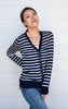 Striped Snap Front Cardigan - Part 1 - Final Sale*