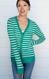 Striped Snap Front Cardigan - Part 1 - Final Sale*
