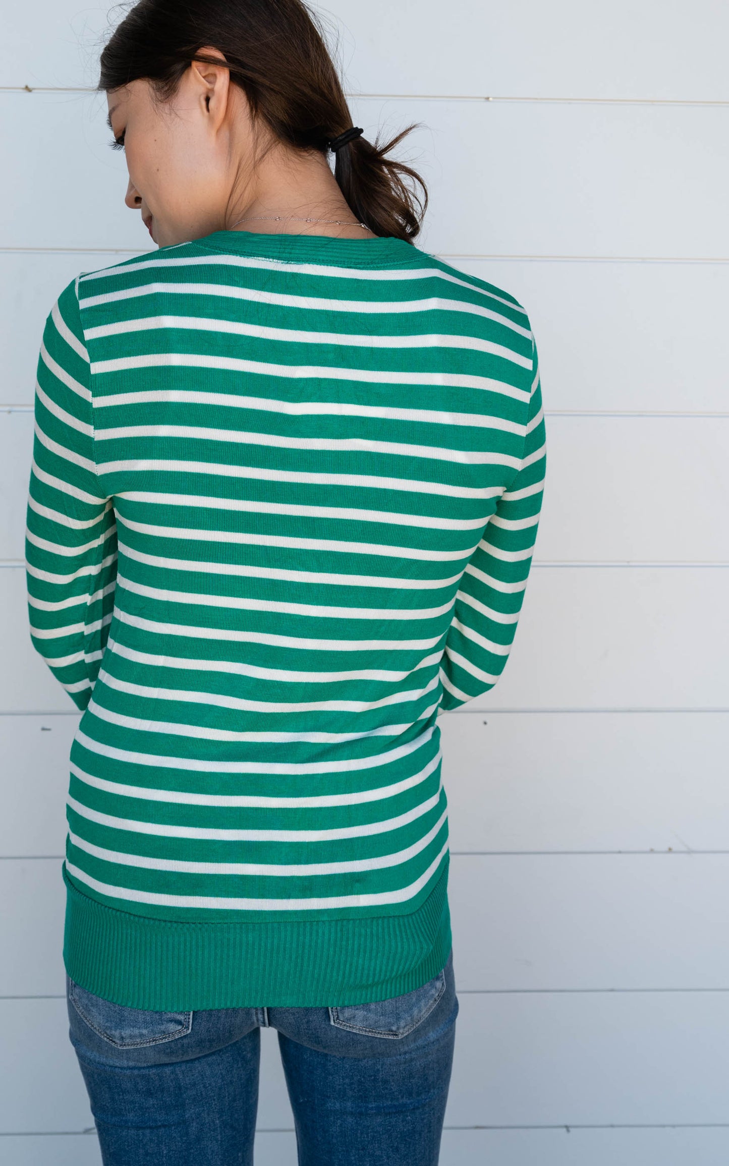 Striped Snap Front Cardigan - Part 1 - Final Sale*