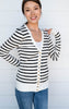 Striped Snap Front Cardigan - Part 1 - Final Sale*