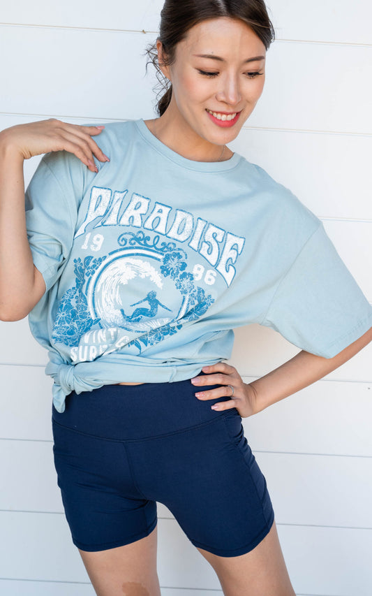 blue paradise short sleeve top 