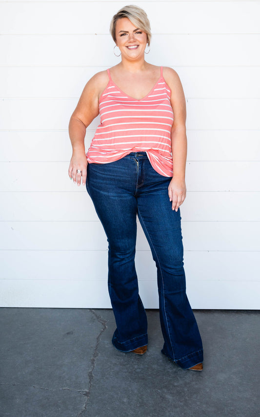 coral stripe tank 