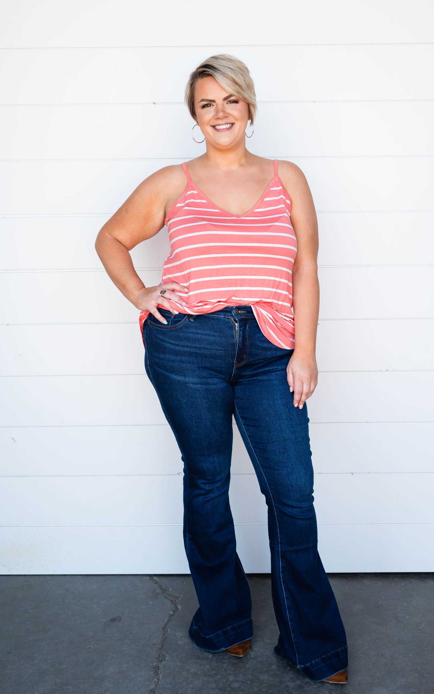 coral stripe tanks 