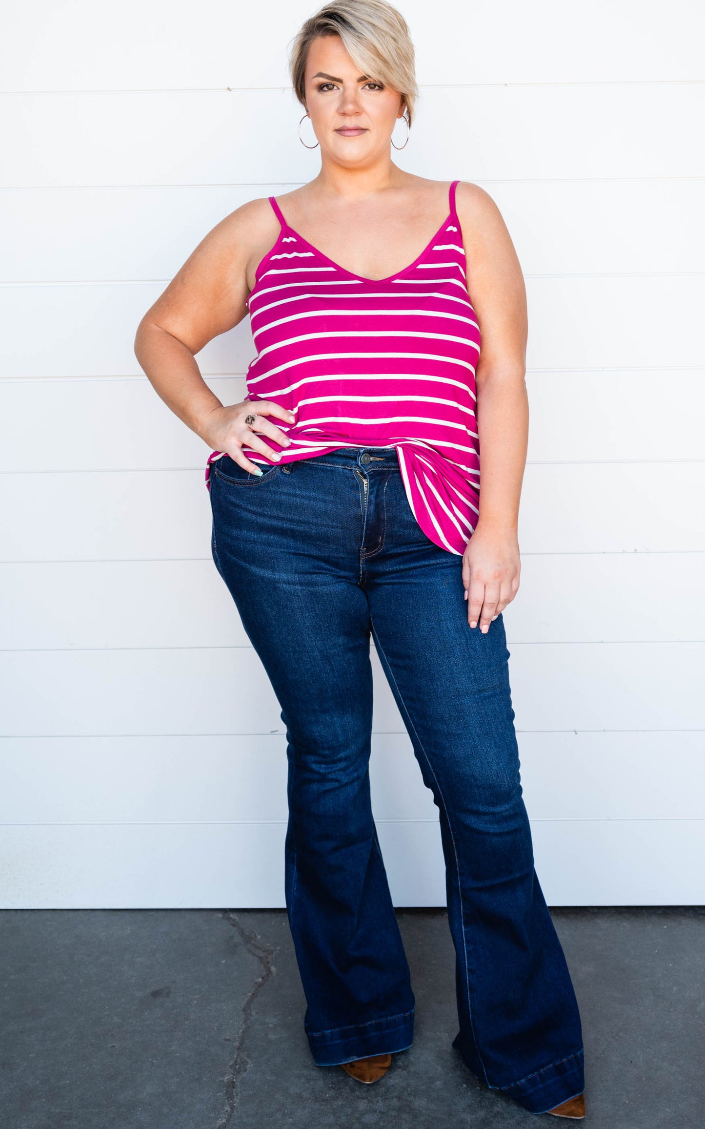 fuschia stripe tank 