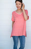 coral stripe top 