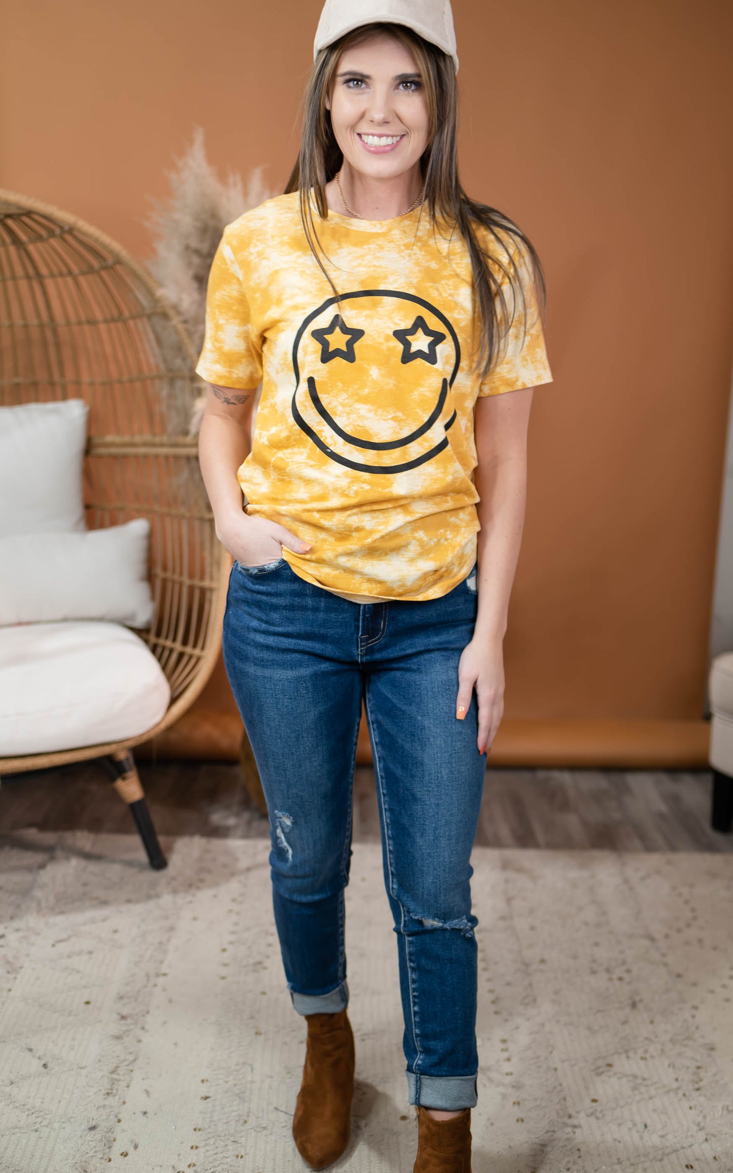 smile tie dye tshirt