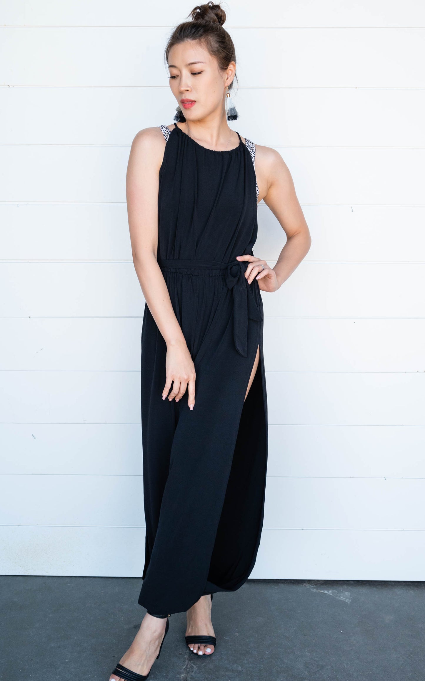 black side leg jumpsuit 