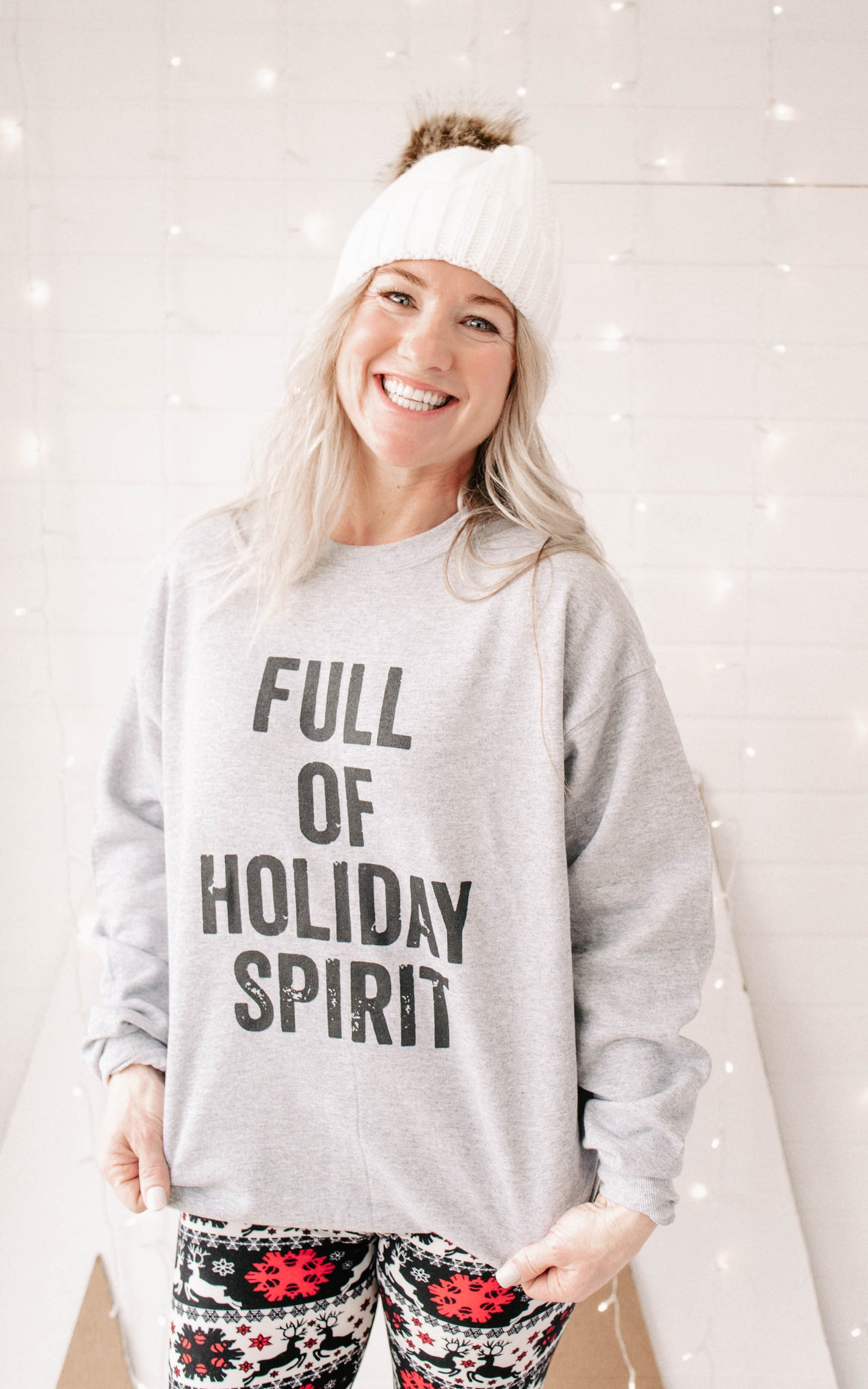 Full Of Holiday Spirt Crewneck Sweatshirt**