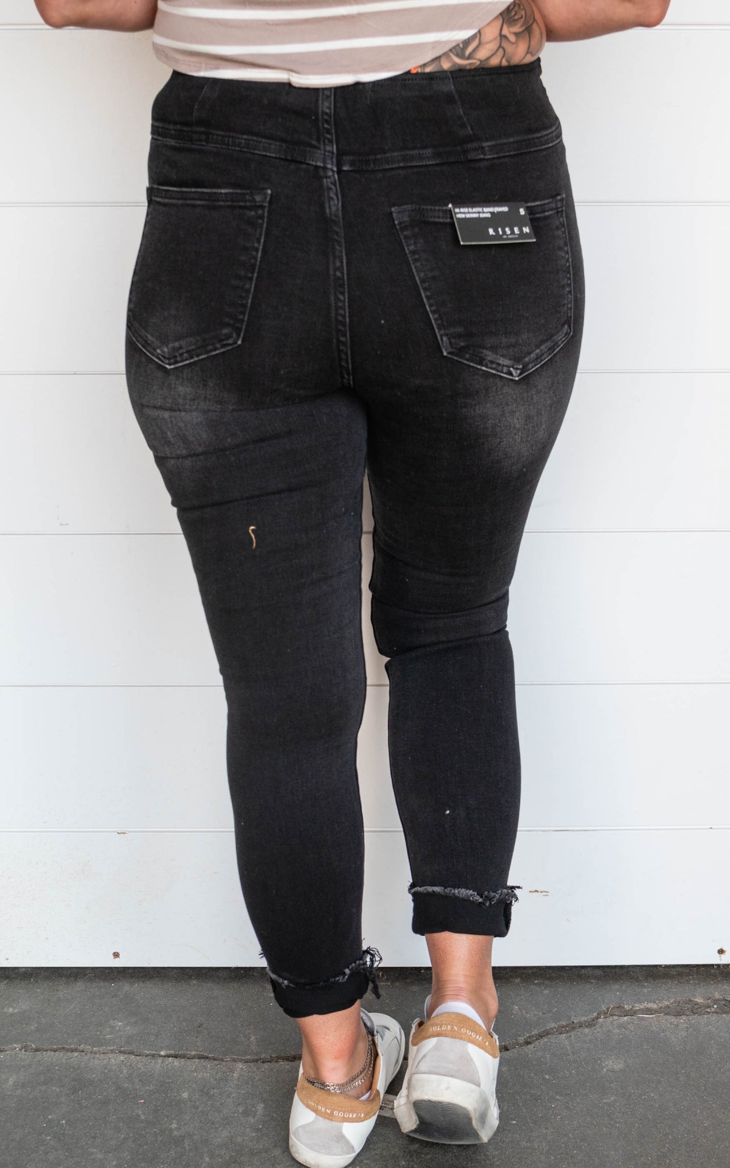 RISEN On the Go High Rise Elastic Waistband Skinny Jeggings - Final Sale