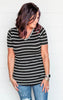 black white stripe tee 