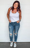 Dark Wash Hi Rise Boyfriend Denim Jeans- Judy Blue - Final Sale