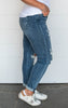 Dark Wash Hi Rise Boyfriend Denim Jeans- Judy Blue - Final Sale