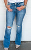 Muscat High Rise Flare Denim Jeans - Mica