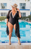 Black Sheer Duster Kimono Swim Cover - Final Sale