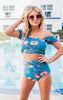 Wrap Front High Rise Floral Reversible Bikini Bottom - Final Sale