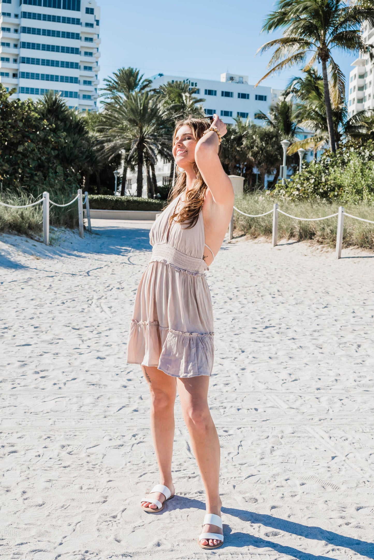 taupe beach dres 