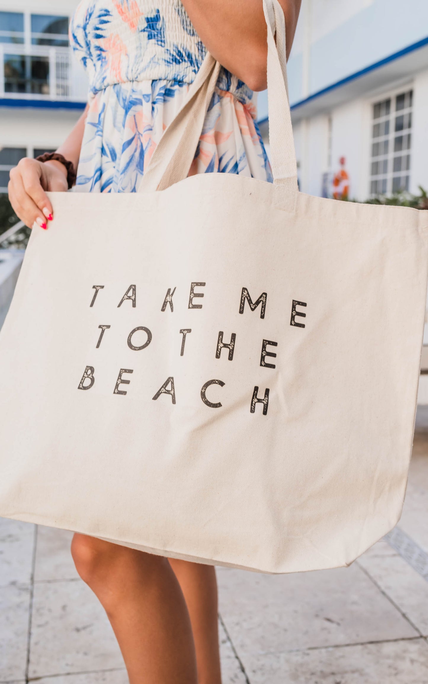 TAKE ME TO THE BEACH CANVAS TOTE