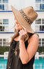 Leopard Ribbon Straw Fedora Hat