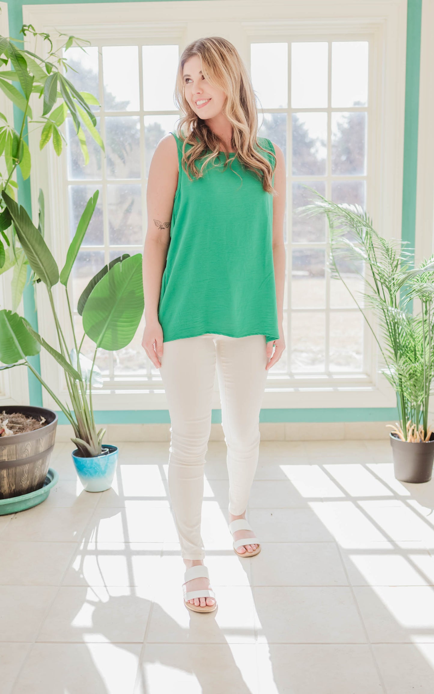 emerald green tank top 