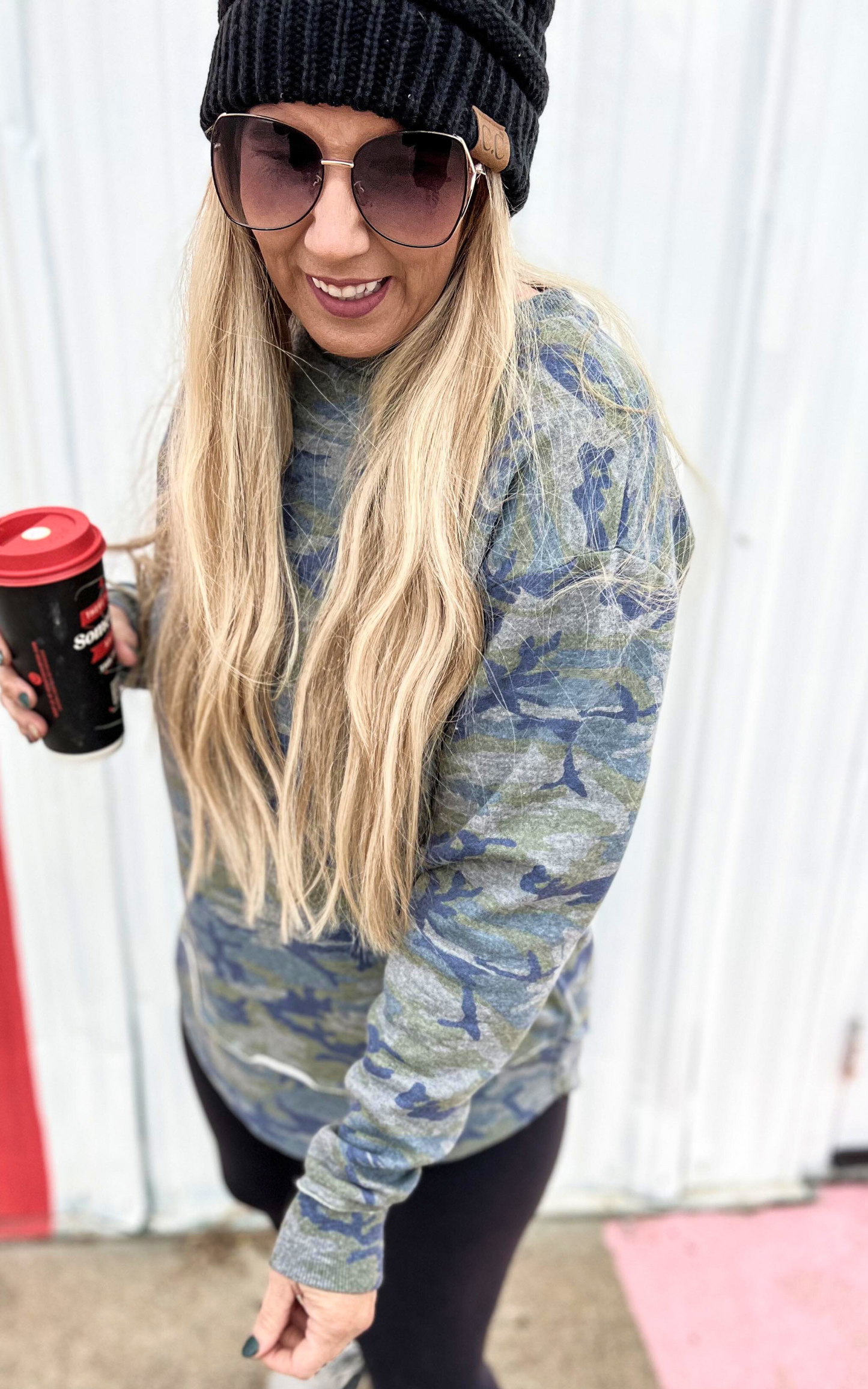 fleece camo top 