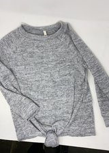 KIDS HEATHER GRAY FRONT TIE TOP