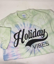 HOLIDAY VIBES TIE DYE T-SHIRT - Final Sale