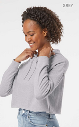 Grey Women’s Lightweight Crop Hooded Sweatshirt