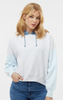 Women's Sueded Fleece Colorblocked Crop Hooded Sweatshirt