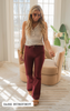 Dk Burgundy Hyperstretch High Rise Color Denim Bootcut Pants