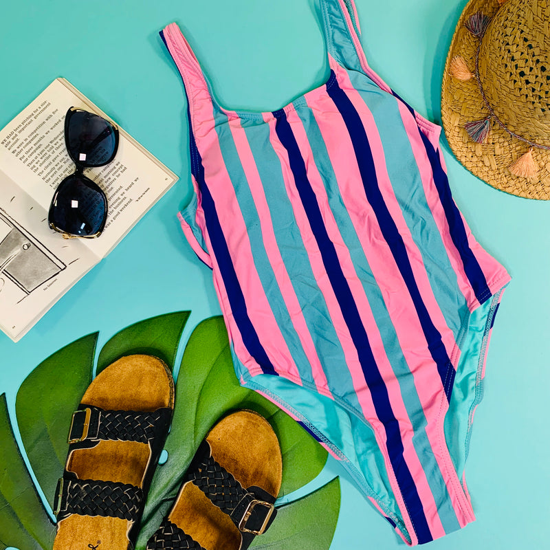 Stripes Away! One Piece Swimsuit | FINAL SALE - BAD HABIT BOUTIQUE 