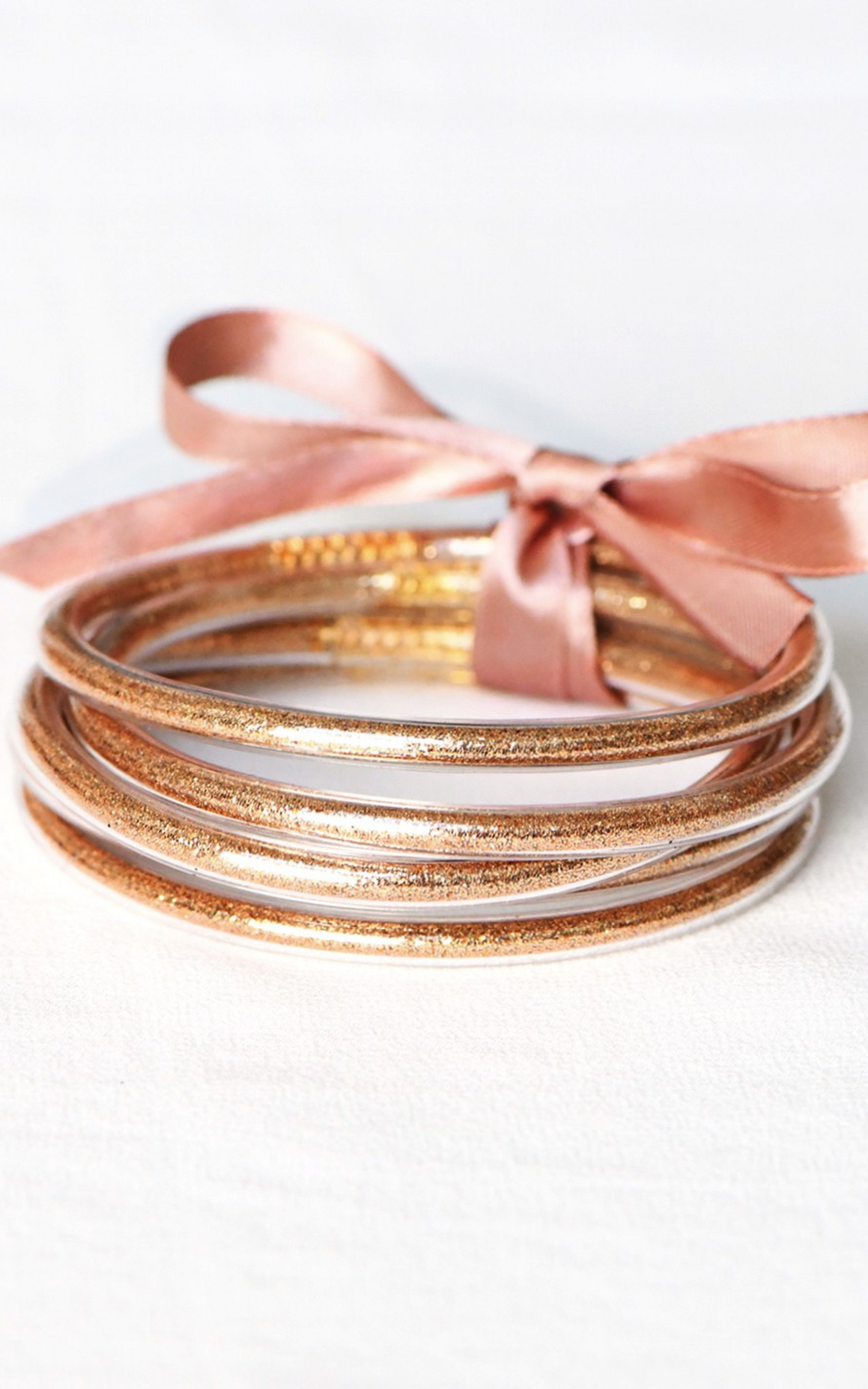 Rose Glitter Jelly Tube Bangles