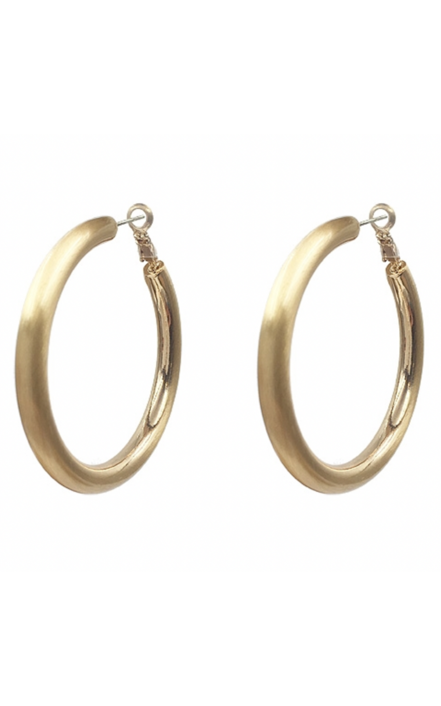 Satin Gold Hoop Earrings