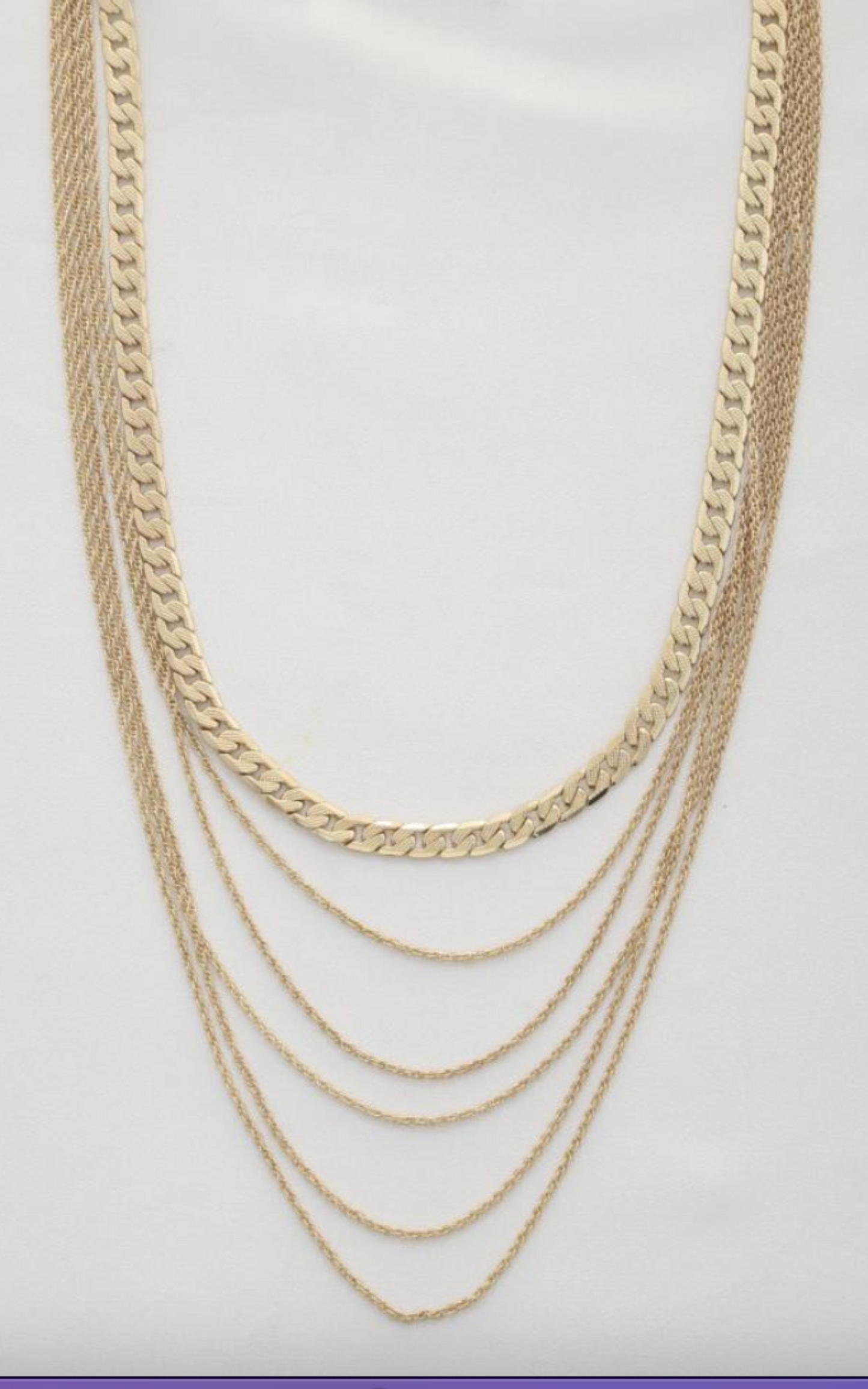 SODAJO CURB LINK LAYERED NECKLACE