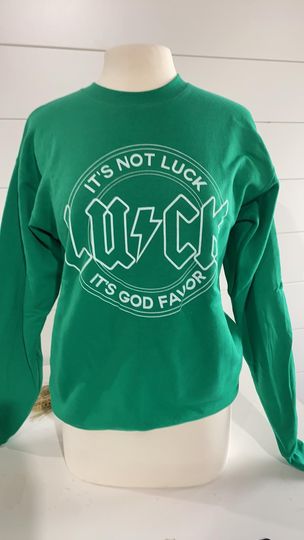 MISPRINT GOD FAVOR GREEN SWEATSHIRT