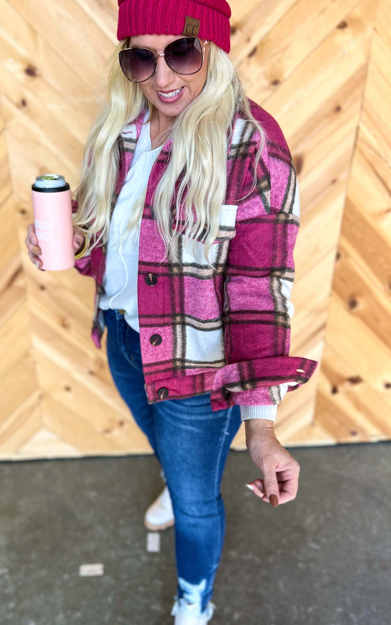 staccato plaid shacket 