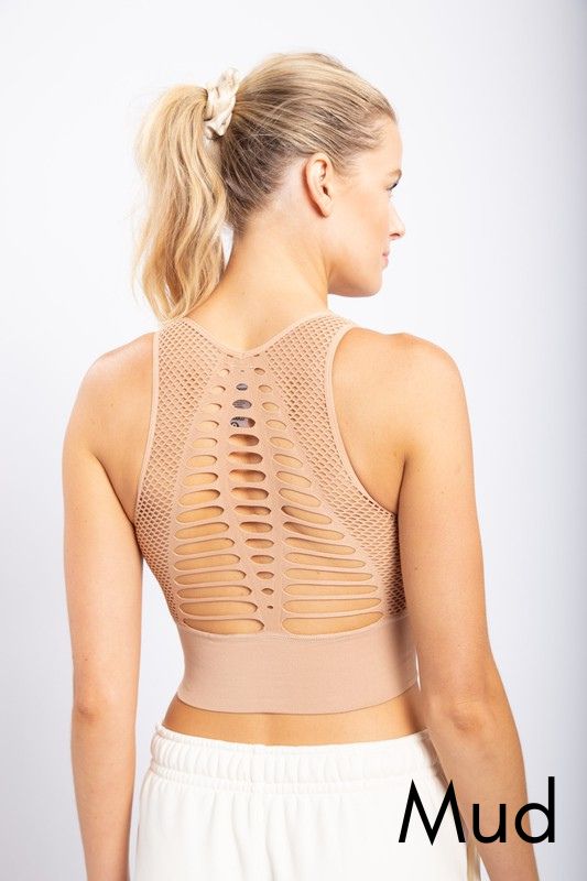 Laser Cut Seamless Sports Bra by Mono B