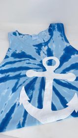 NAVY ANCHOR TIE DYE TANK*