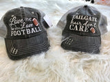  Football Trucker Hat, ACCESSORIES, Katydid, BAD HABIT BOUTIQUE , tail gate hair don't care trucker hat