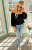 off the shoulder black blouse 