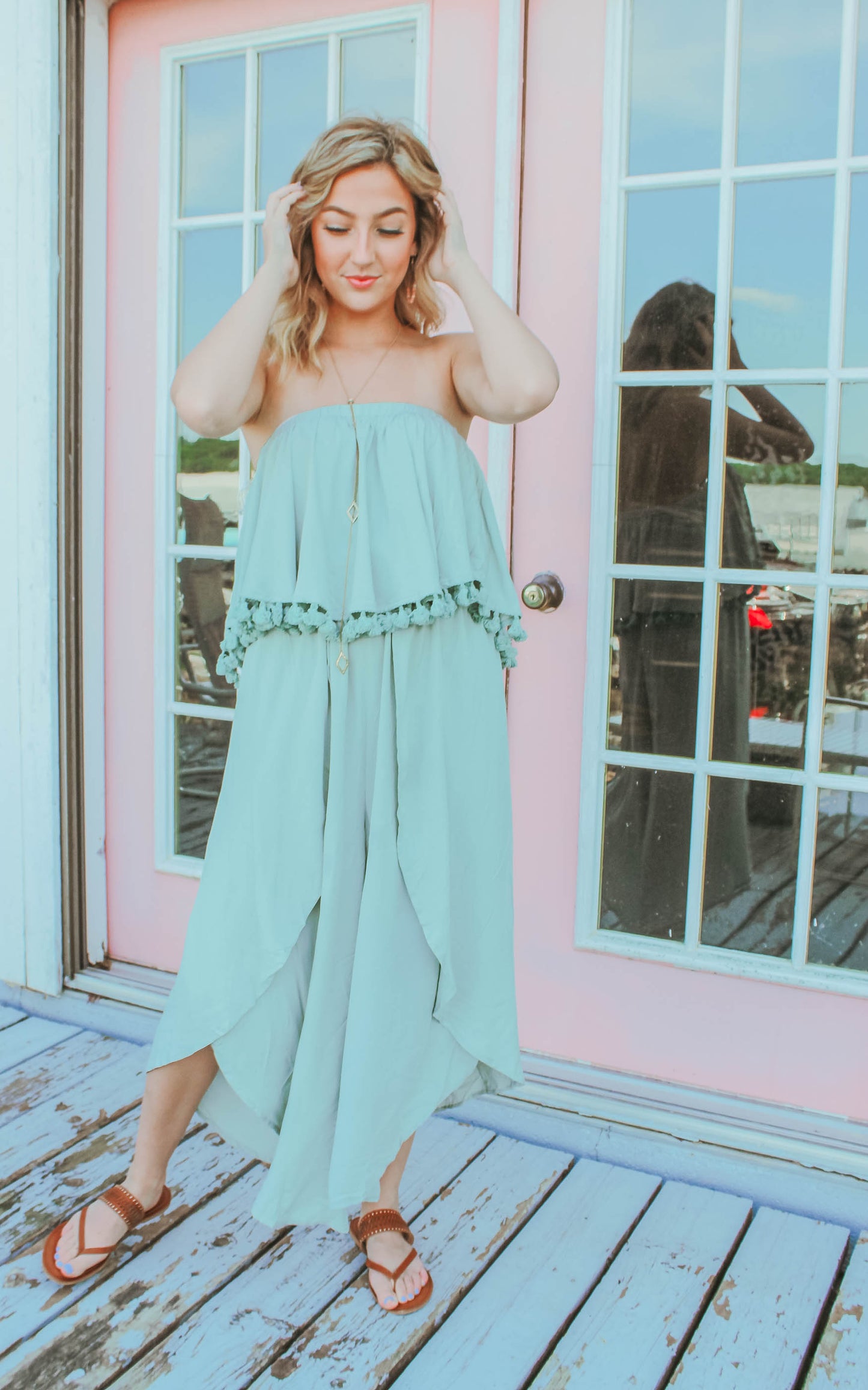 Overlay Sage Ruffle Jumpsuit