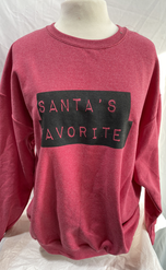 SANTAS FAVORITE SWEATSHIRT HEATHERED RED** - Final Sale