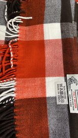 CASHMERE FEEL PLAID SCARF BURNT RUST - Final Sale