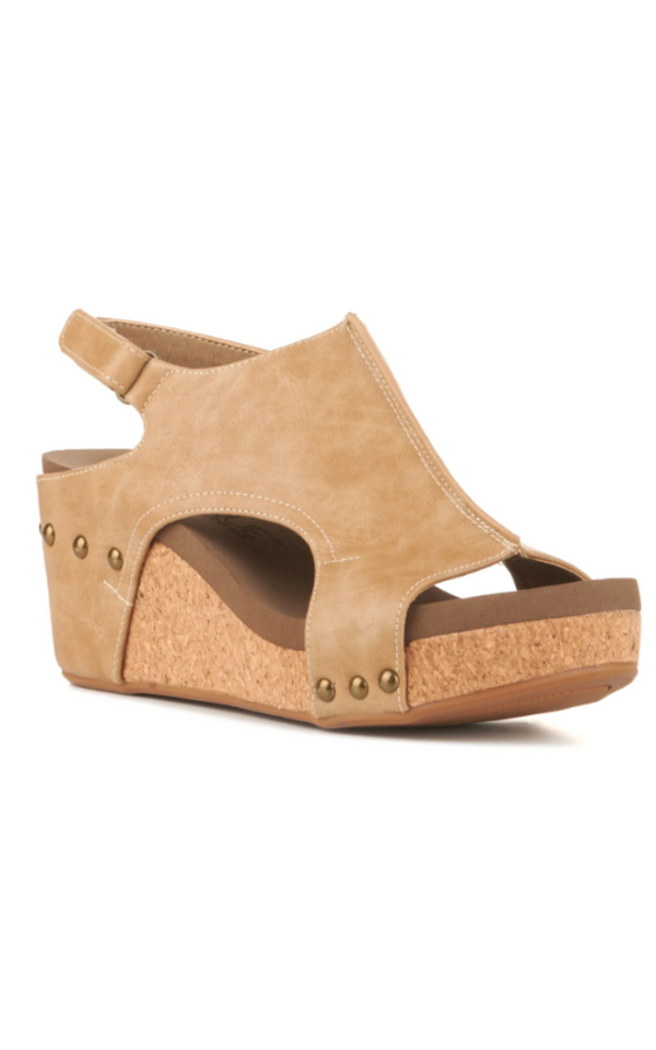 Carley Taupe Smooth Wedge