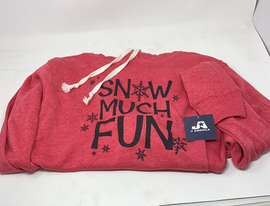 SNOW MUCH FUN HOODIE HEATHERED RED