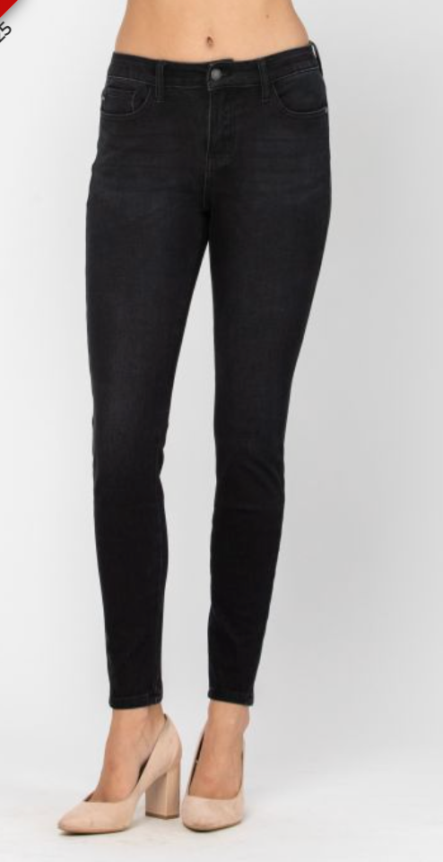  Therma DENIM Black Skinny by Judy Blue, DENIM, JUDY BLUE, BAD HABIT BOUTIQUE 