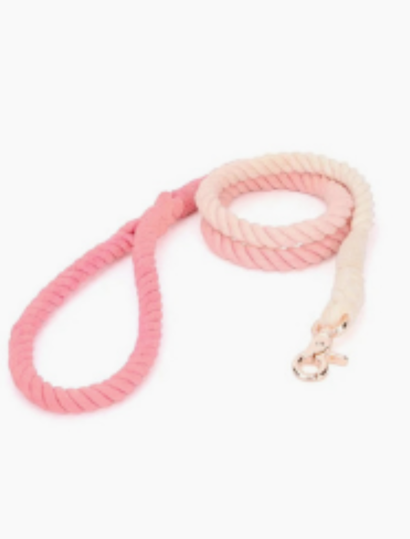 Hand Dyed Cotton Rope Dog Leash - Peach Ombre | FINAL SALE