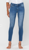 Amber Mid-Rise Raw Hem Crop Skinny Jean {Medium Wash} - Vervet - Final Sale