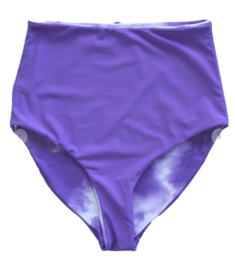 NeonPurple/TieDyePurple HighRise Reversible Bottom - Final Sale