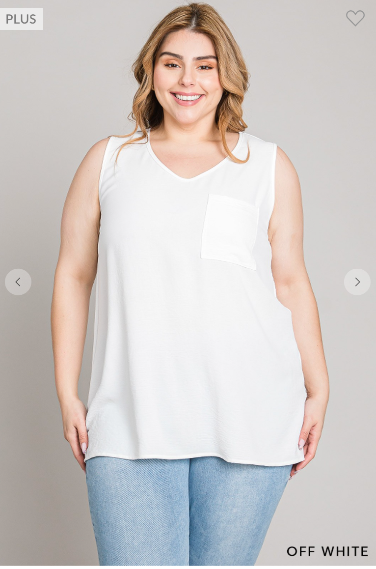 Emma Solid Sleeveless V Neck Tank Top | FINAL SALE