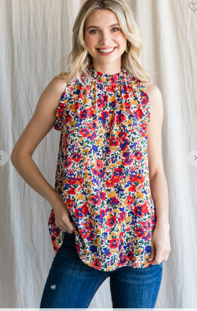 Floral Halter Top Blouse - Final Sale